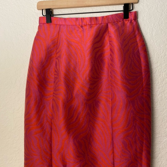 Roland Nivelais fushia silk pencil skirt size 6 - Picture 2 of 8